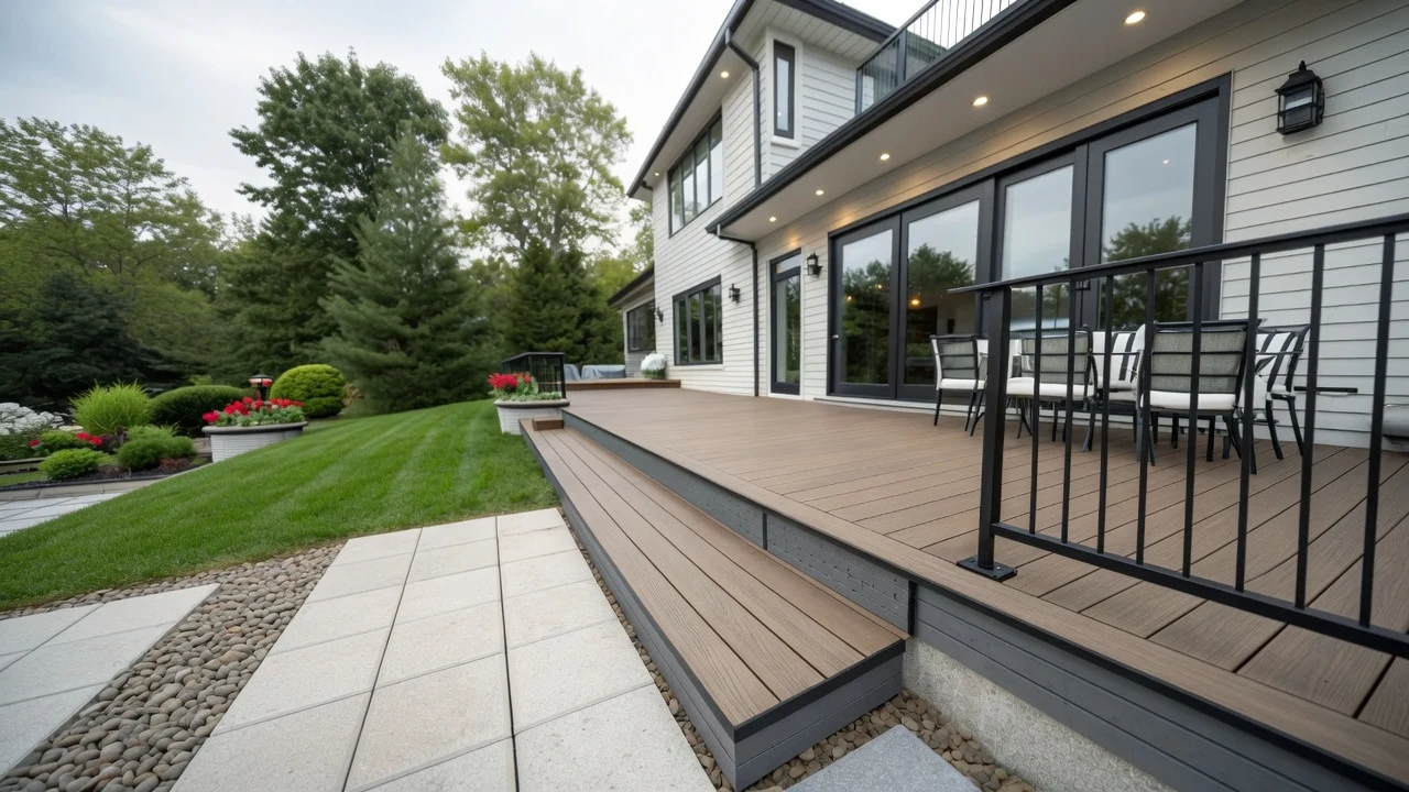 Outdoor deck remodeling project in New Jersey
